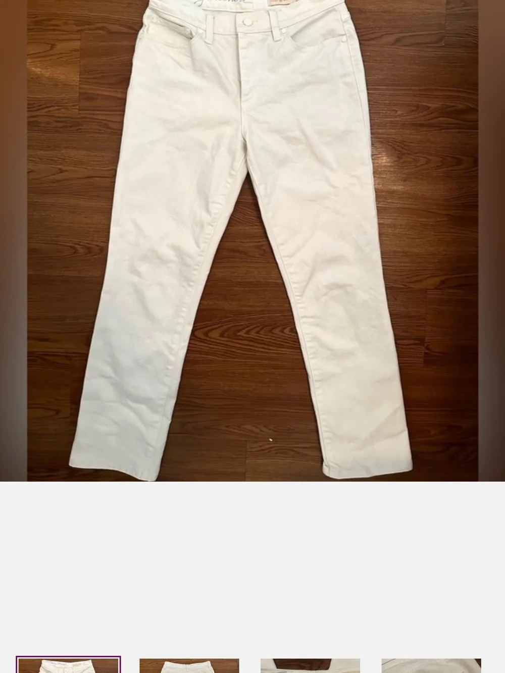 Tory Burch White Straight Crop Jeans 